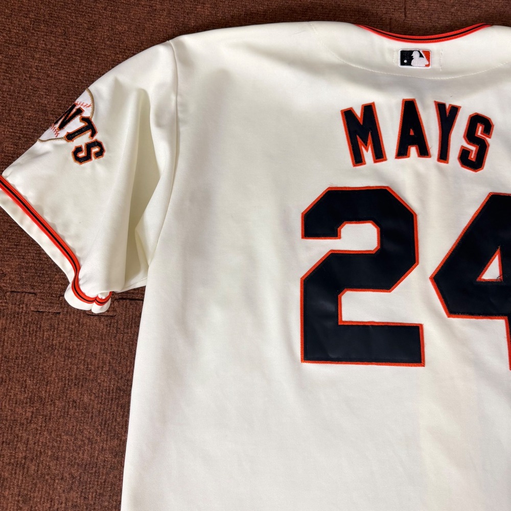 Vintage rare Mitchell & Ness SF Giants Jersey Mays 660 Bonds Patch Cream Size 60 - Picture 13 of 14